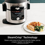 Ninja OL701 Foodi 14 in 1 SMART XL 8 Qt. Pressure Cooker Steam Fryer with SmartLid & Thermometer Auto Steam Release, that Air Fries, Proofs & More, 3 Layer Capacity, 5 Qt. Crisp Basket, Silver/Black