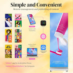 80" P1.86 Flexible Spliceable LED Poster Display – USB Plug-and-Play, Mobile & PC Remote Control, Digital Signage Advertising Screen (Silver, 1-Pack)