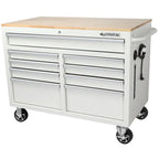 46-in W x 24.5-in D 9-Drawer Mobile Workbench with Hardwood Top and Power Station �� Gloss Black