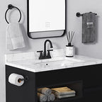 Bathroom Faucets for Sink 3 Hole, Hurran 4 inch Matte Black Bathroom Sink Faucet with Pop-up Drain