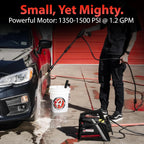 Electric Pressure Washer 2.0, Powerful 1.4 GPM 2000 PSI Car Pressure Washer Sprayer, Snub Nose & Tip Attachment, Use,Car Soap, Patio Boat RV Motorcycle Car Garage Deck Adam's Polishes