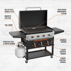 Blackstone 4-Burner 36" Propane Outdoor Griddle with Air Fryer and Hood