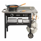 Cuisinart �� Outdoor Wok Station, 50,000 BTU Propane Outdoor Wok Burner w Prep Table, 14�测�� Carbon Steel Wok for Stir Fry, Searing, BBQ �� Black