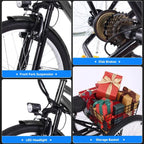 26 Inch Adult 3 Wheel Electric Tricycle with Basket, Fat Tires,7 Speeds,350W Powerful Motor, 36V 10Ah Removable Battery �� Dark Gray