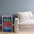 Beverage Refrigerator Cooler | 126 Cans Free Standing with Right Hinge Glass Door
