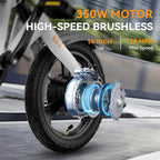 EB3 Electric Bike Adults 21mph, 500W Peak Motor, 270Wh Battery, Rear Suspension, 3 Levels Assist, 14" Folding Ebike for Adults and Teens, Complies to UL2849