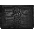 Black Faux Crocodile Laptop Sleeve Case