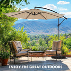 9.8FT Offset Patio Umbrella Hanging Cantilever Umbrella Outdoor Sun Shade with Easy Tilt Adjustment, 8 Ribs, UV Protection for Backyard, Lawn, Garden and Pool, Blue