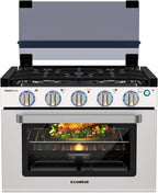 RV liquefied gas stove 21 inches high, a liquefied gas stove oven with 3 burners, suitable for RVs, apartments, mobile homes, made of stainless steel material