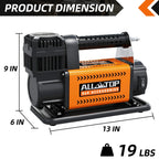Air Compressor with Digital Pressure Gauge Tire Inflator Kit, 12V Portable Inflator 7.06ft/Min, Offroad Air Pump for Truck Tires, Heavy Duty Max 150 PSI for 4x4 Vehicle & RV