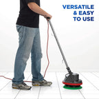 Commercial Orbiter Hard Floor Cleaner Machine, Multi-Purpose Floor Cleaning, Random Orbital Drive, Wide Cleaning Path, 50-Foot Long Cord, ORB550MC, Gray/Red-Oreck