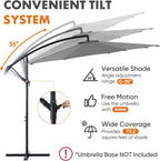 9.8FT Offset Patio Umbrella Hanging Cantilever Umbrella Outdoor Sun Shade with Easy Tilt Adjustment, 8 Ribs, UV Protection for Backyard, Lawn, Garden and Pool, Blue