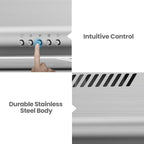 Comfee 30 inch Under Cabinet Ducted/Ductless Convertible Slim Vent Durable Stainless Steel Kitchen Reusable Filter