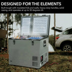 FM-65G 65 Quart Portable Refrigerator and Deep, AC 110V/ DC 12V, Real Chest Freezer for Car, Home, Camping, and RV with-8掳F to 50掳F Temperature Range, Gray, One Size