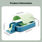 Ergocar Inflatable Swimming Pool with Water Slide, Inflatable Slide Water Pool with Awning, Inflatable Mega Bouncy Castle Water Park, Swim Centre Pools for Backyard, Garden, Summer Water Party
