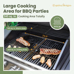 Burner Propane Gas BBQ Grill with Side Burner & Porcelain-Enameled Cast Iron Grates, 42,000 BTU Output Stainless Steel Grill for Outdoor Cooking Kitchen and Patio Backyard Barbecue-Captiva