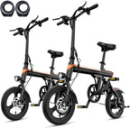 EB3 Electric Bike Adults 21mph, 500W Peak Motor, 270Wh Battery, Rear Suspension, 3 Levels Assist, 14" Folding Ebike for Adults and Teens, Complies to UL2849