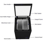 Chest Freezer – 3.5 Cu Ft with 2 Removable Baskets – Reach In Freezer Chest – Quiet Compact Freezer – 7 Temperature Settings – Black