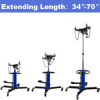 1660 Pounds Hydraulic Car Transmission Jack Vertical Lift with 360° Swivel Wheel Pedal ,Blue,33"-70"(0.75Ton)