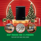 Chest Freezer 5.0Cubic Feet Deep Freezer Freestanding Freezers with 2 Removable Stainless Steel Basket, Mini Freezer Top Open Door Compact Freezer with Electronic Control 41℉ to -15℉BLACK
