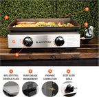 Blackstone 1666 22” Tabletop Griddle with Stainless Steel Faceplate, Powder Coated Steel, Black