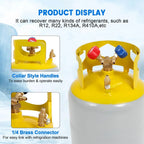 30 LB Refrigerant Recovery Tank for R12, R22, R134A, R410A Refrigerant with 1/4 SAE Y-Valve Liquid/Vapor Reclaim Tank AC Freon Recovery Tank Refrigerant Recovery Cylinder Tank Reusable-FAHKNS
