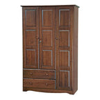 100% Solid Wood Grand Wardrobe Armoire - Mocha