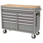 46-in W x 24.5-in D 9-Drawer Mobile Workbench with Hardwood Top and Power Station �� Gloss Black
