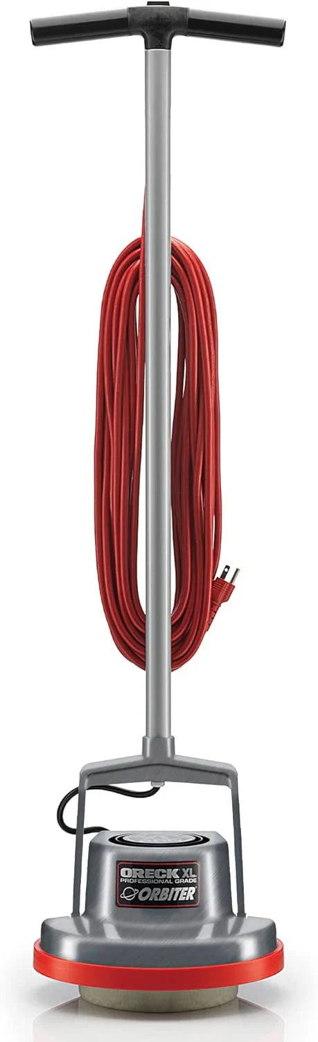 Commercial Orbiter Hard Floor Cleaner Machine, Multi-Purpose Floor Cleaning, Random Orbital Drive, Wide Cleaning Path, 50-Foot Long Cord, ORB550MC, Gray/Red-Oreck