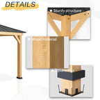 13 Ft. W X 11 Ft. D Solid Wood Patio Gazebo