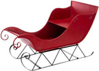 Christmas Sleigh Outdoor Decorations Large-sized Worn Red Metal Santa Sleigh Toy Decoration Gift Basket Winter Decorations Indoor Christmas Garden Santa Sleigh Decoration - 39 inches (Sleigh-L)