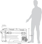 48 Qt. Portable 12v Electric Cooler with LG Compressor, Fridge and Freezer, Rugged Wheels, and Solar Power Input, Perfect Plug-In Cooler for Camping, Trucks, Travel, Car and Home