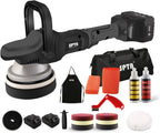 18V Cordless Car Polisher, 15mm Orbit 2000-4800 OPM Portable Buffer Polisher with 7 Variable Speed 2Pcs 4.0Ah Battery, 6 Sponge Pads,2 Wool Pad, Tool Bag for Car Polishing, Waxing