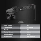 18V Cordless Car Polisher, 15mm Orbit 2000-4800 OPM Portable Buffer Polisher with 7 Variable Speed 2Pcs 4.0Ah Battery, 6 Sponge Pads,2 Wool Pad, Tool Bag for Car Polishing, Waxing