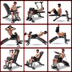 Adjustable Weight Bench - Utility Weight Benches for Full Body Workout, Foldable Flat