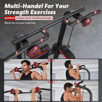 Pooboo Power Tower Dip Station, Pull-Up Bar, Supine Board, Adjustable