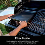 Ninja FlexFlame, Grill and Smoker, Electric and Propane Grill, Roaster, BBQ Grill, 5-in-1 Cooking System, 3 Burner, Digital Control, Outdoor Cooking, Griddle, Pizza Maker, Stainless Steel, PG301