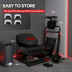 RACGTING Racing Simulator Cockpit, Foldable Seat, Logitech/Thrustmaster