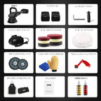 18V Cordless Car Polisher, 15mm Orbit 2000-4800 OPM Portable Buffer Polisher with 7 Variable Speed 2Pcs 4.0Ah Battery, 6 Sponge Pads,2 Wool Pad, Tool Bag for Car Polishing, Waxing