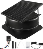 Roof attic exhaust fan, 50-watt intelligent solar roof ventilation fan, equipped with thermostat, remote control, 3000 cubic feet per minute airflow, built-in smoke sensor and automatic stop function (for cooling and dehumidification)