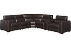 4-SEAT POWER RECLINING LEATHER SECTIONAL SOFA WITH OUTLETS AND USB PORTS