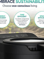 Electric Kitchen Composter 2.5L – Odorless Countertop Bin with Clear-View Lid, Smart Food Waste Disposal