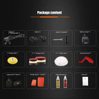 18V Cordless Car Polisher, 15mm Orbit 2000-4800 OPM Portable Buffer Polisher with 7 Variable Speed 2Pcs 4.0Ah Battery, 6 Sponge Pads,2 Wool Pad, Tool Bag for Car Polishing, Waxing
