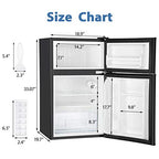 Euhomy Mini Fridge with Freezer, 3.2 Cu.Ft Mini Refrigerator with Freezer