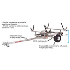 Malone LowMax 2 Kayak Trailer Package, 600 lb Capacity, Galvanized Steel, LED Lights, 70 MPH Rated Tires