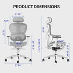 Ergo3D Ergonomic Office Chair �� High Back Mesh Desk Chair with 3D Adjustable Armrests, Wheels, for Home and Office (Black)
