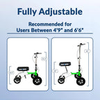 Hybrid - Most Compact All Terrain Knee Scooter for Adults for Foot Surgery Heavy Duty Knee Walker for Broken Ankle Foot Injuries Recovery Leg Scooter Best Knee Crutch Alternative (Green)