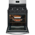 Frigidaire 30 in. 5 Burner Freestanding Gas Range in Stainless Steel FCRG3052AS