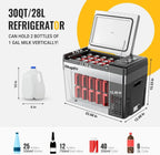 12 Volt Refrigerator 12V Car Fridge 23 Quart Portable Freezer Compressor Cooler 12/24V DC 110~240 Volt AC for Truck Van RV Camper SUV Travel Camping Road Trips Tailgating -7℉~50℉