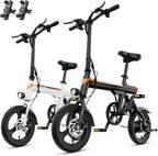 EB3 Electric Bike Adults 21mph, 500W Peak Motor, 270Wh Battery, Rear Suspension, 3 Levels Assist, 14" Folding Ebike for Adults and Teens, Complies to UL2849